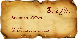 Brecska Éva névjegykártya