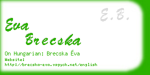 eva brecska business card